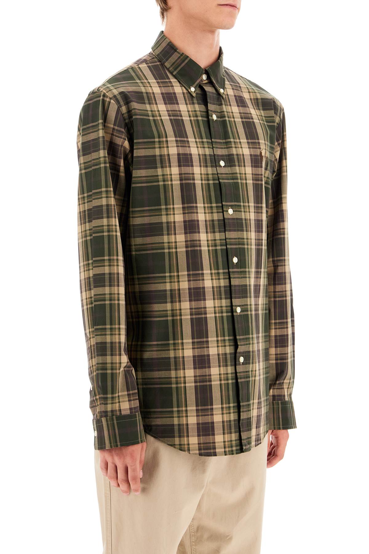 Polo Ralph Lauren Custom Fit Stretch Cotton Shirt with Tartan Pattern image 1