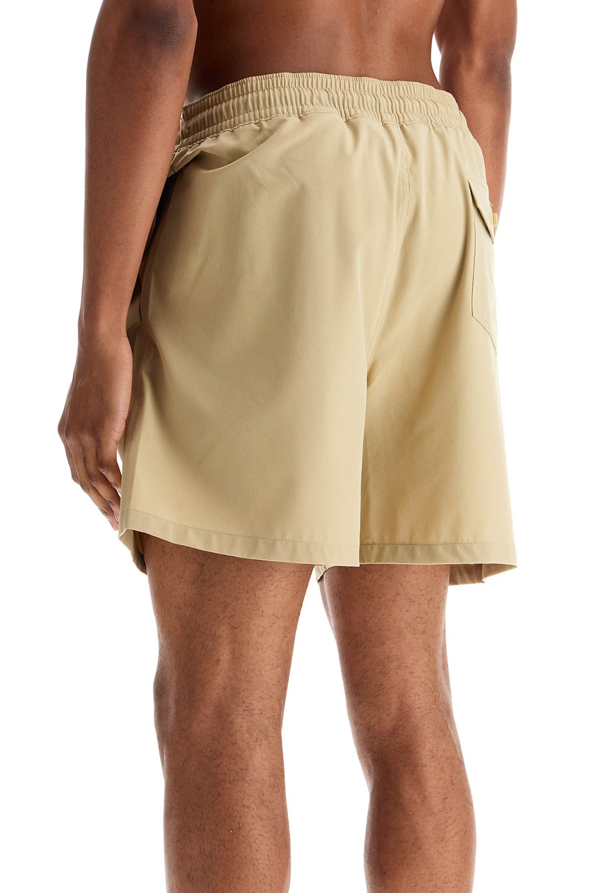 Polo Ralph Lauren beige solid color mid-trunk swim trunks in recycled polyester with pocket image 2