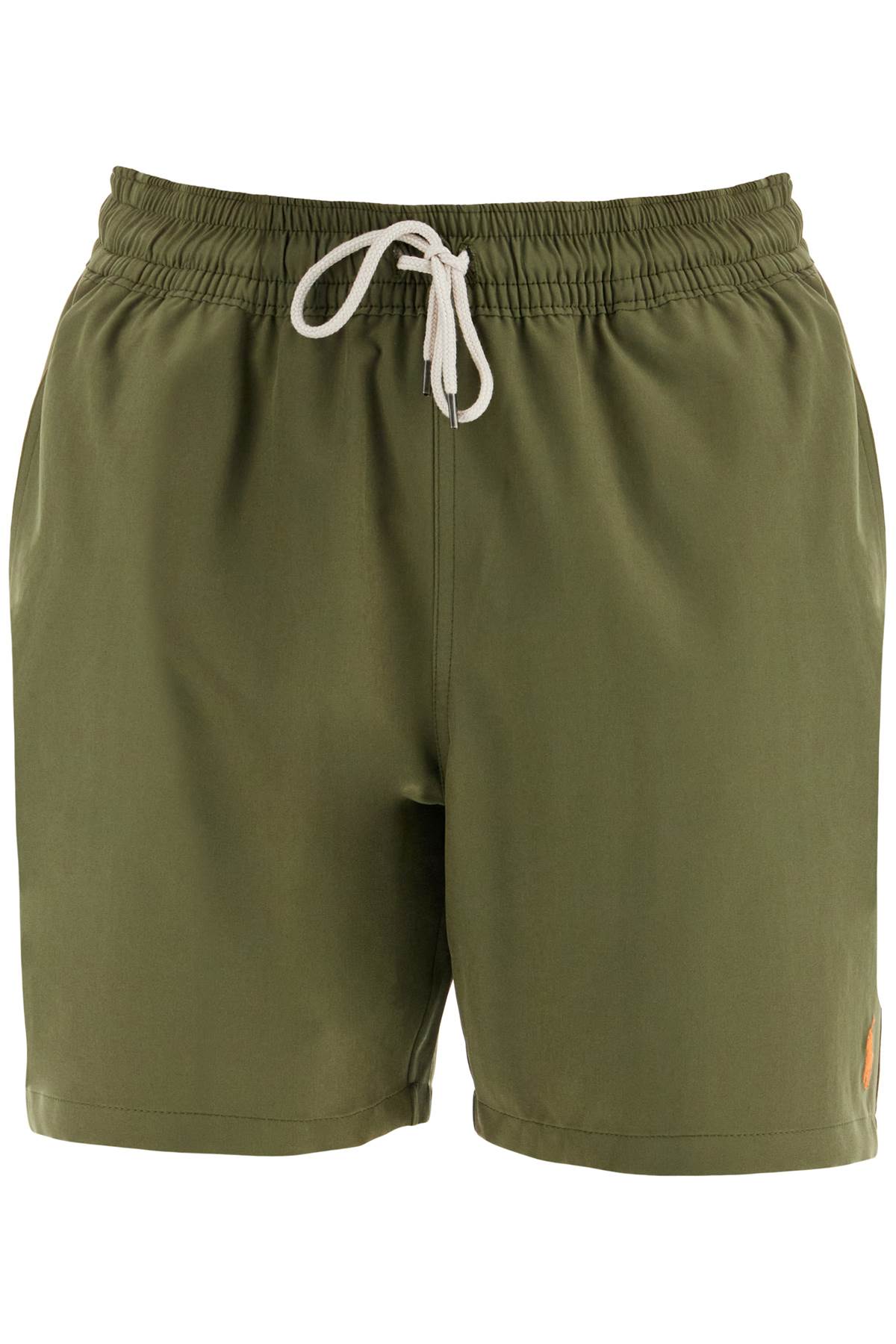 Polo Ralph Lauren olive green swim trunks in recycled polyester with embroidered logo image 0