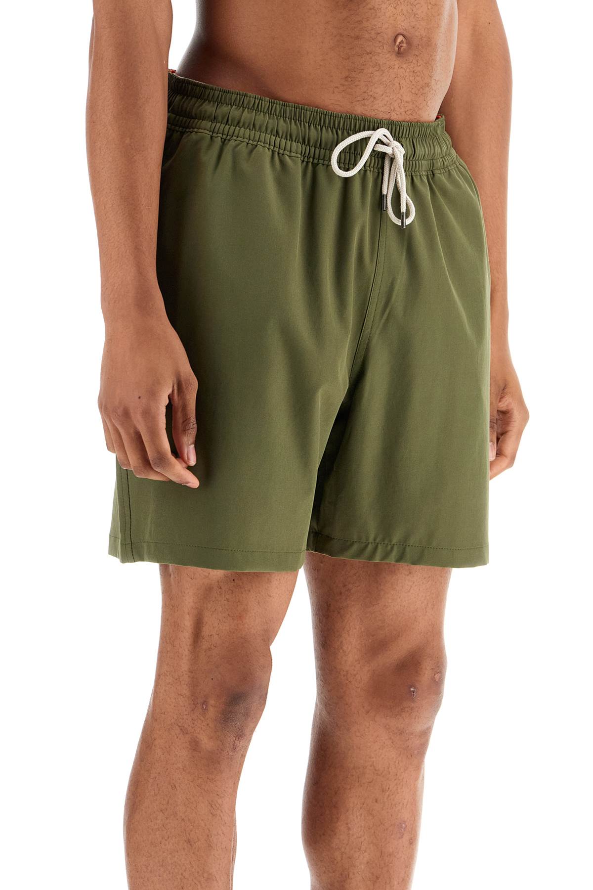 Polo Ralph Lauren olive green swim trunks in recycled polyester with embroidered logo image 1