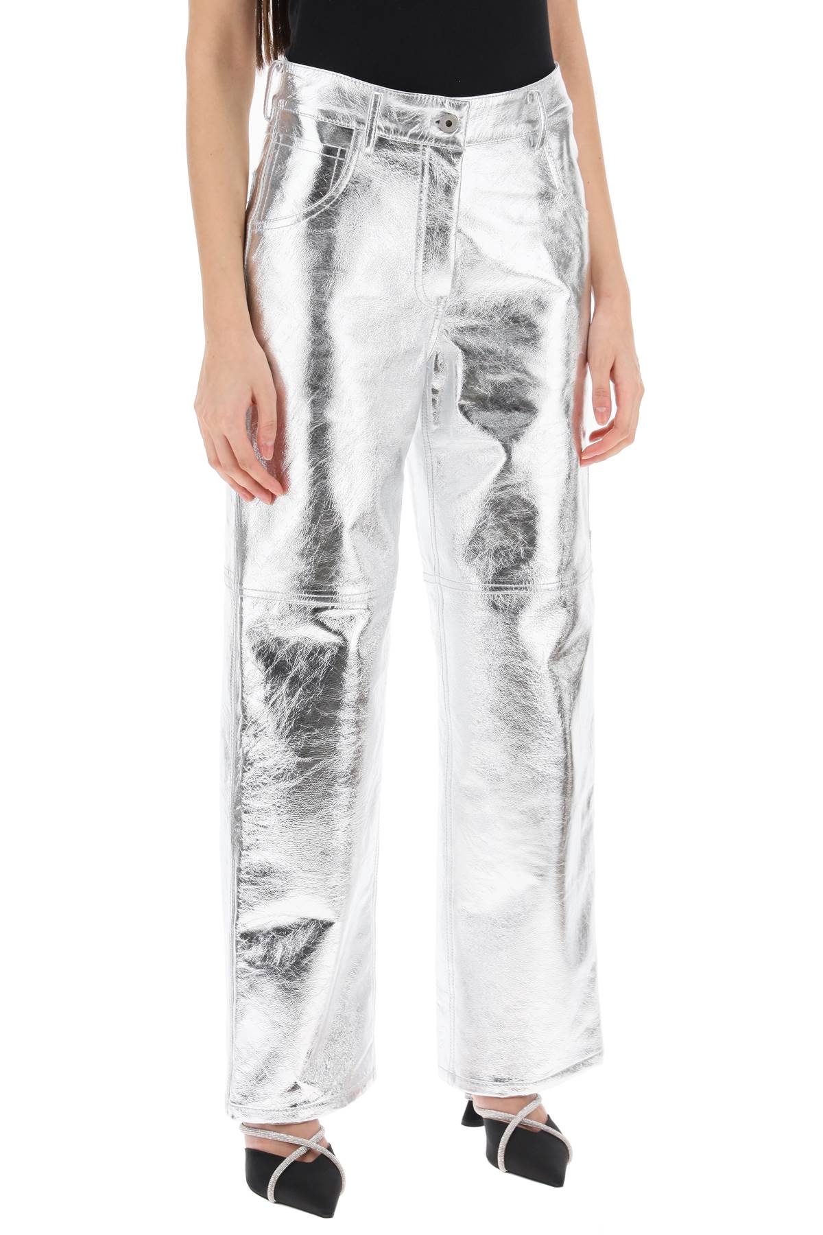 Interior sterling pants in laminated leather image 1