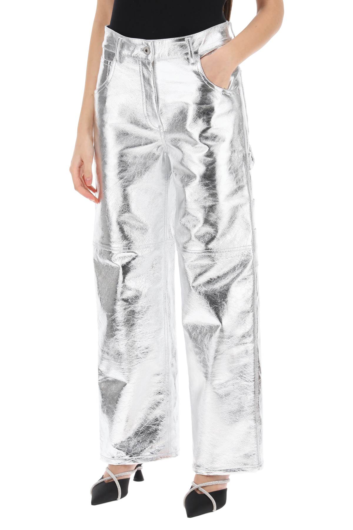 Interior sterling pants in laminated leather image 3