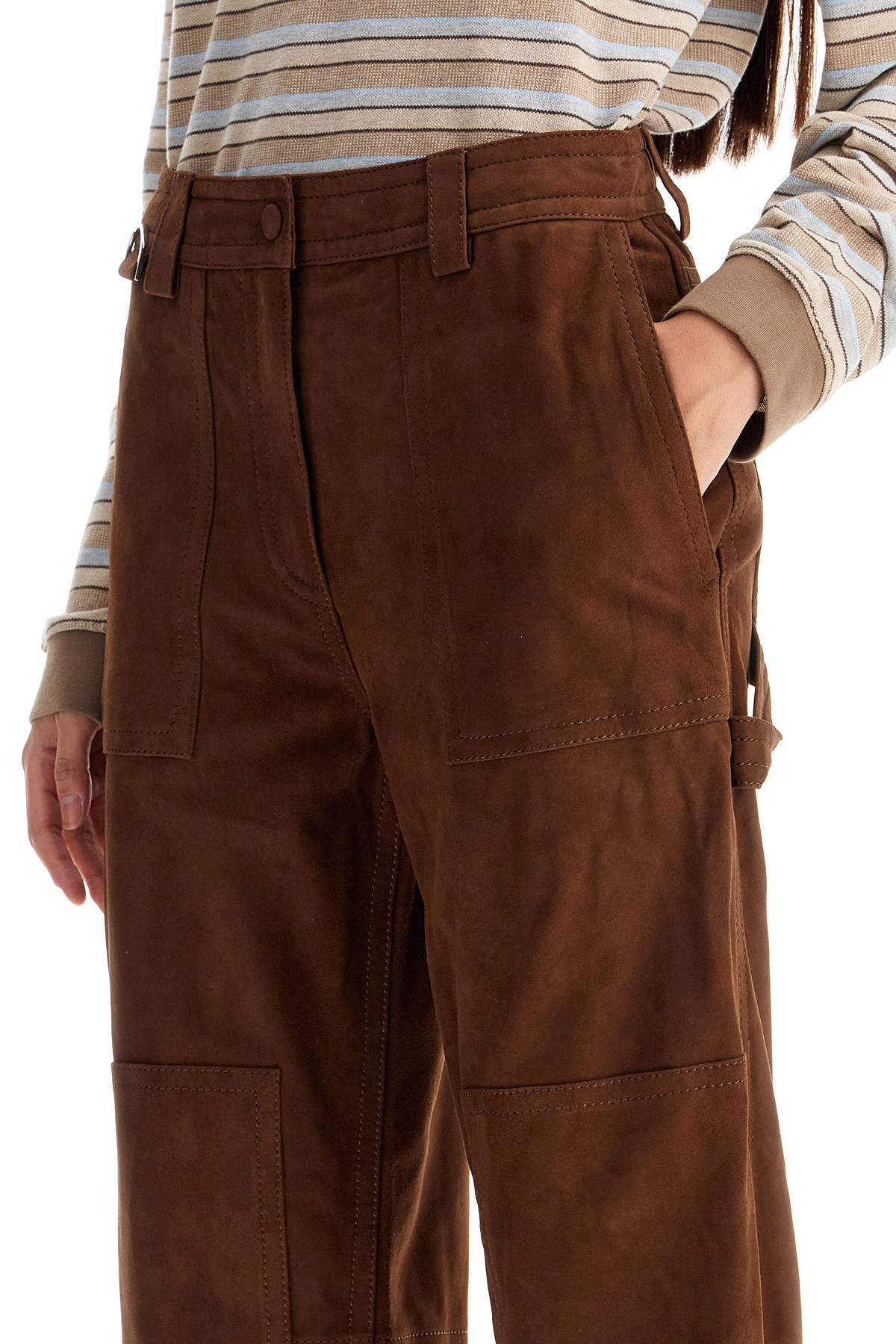 Saks Potts Suede Leather Workwear Pants image 3