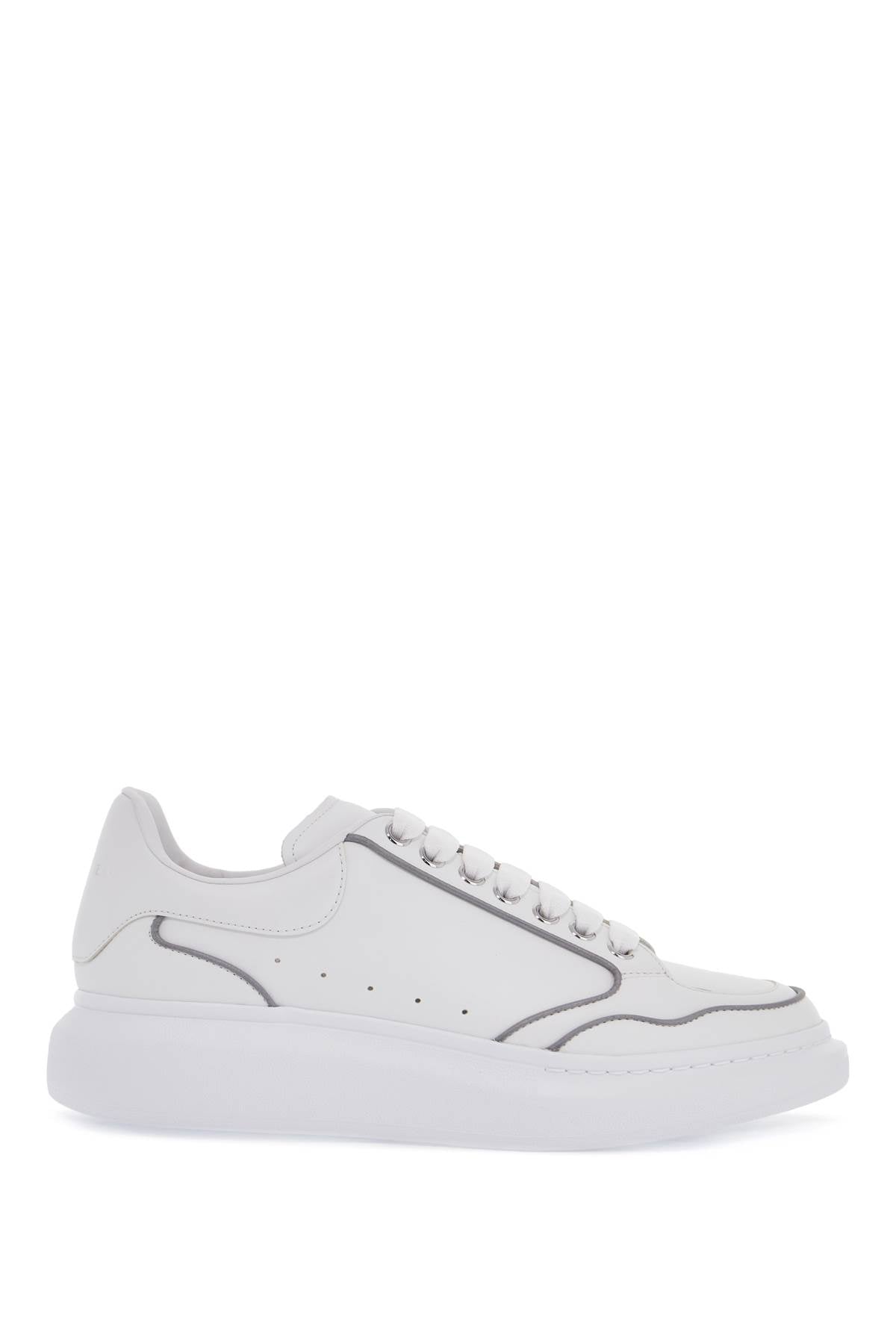 Alexander McQueen Oversized Leather Sneakers with Reflective Piping image 0