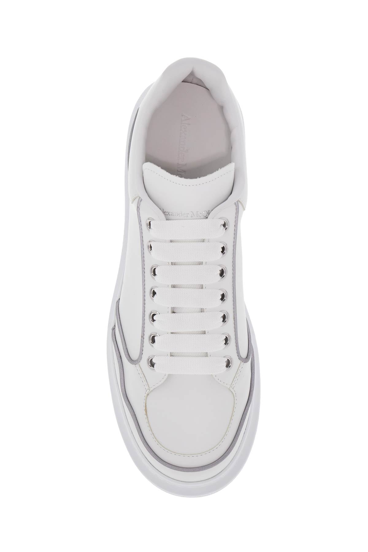 Alexander McQueen Oversized Leather Sneakers with Reflective Piping image 1