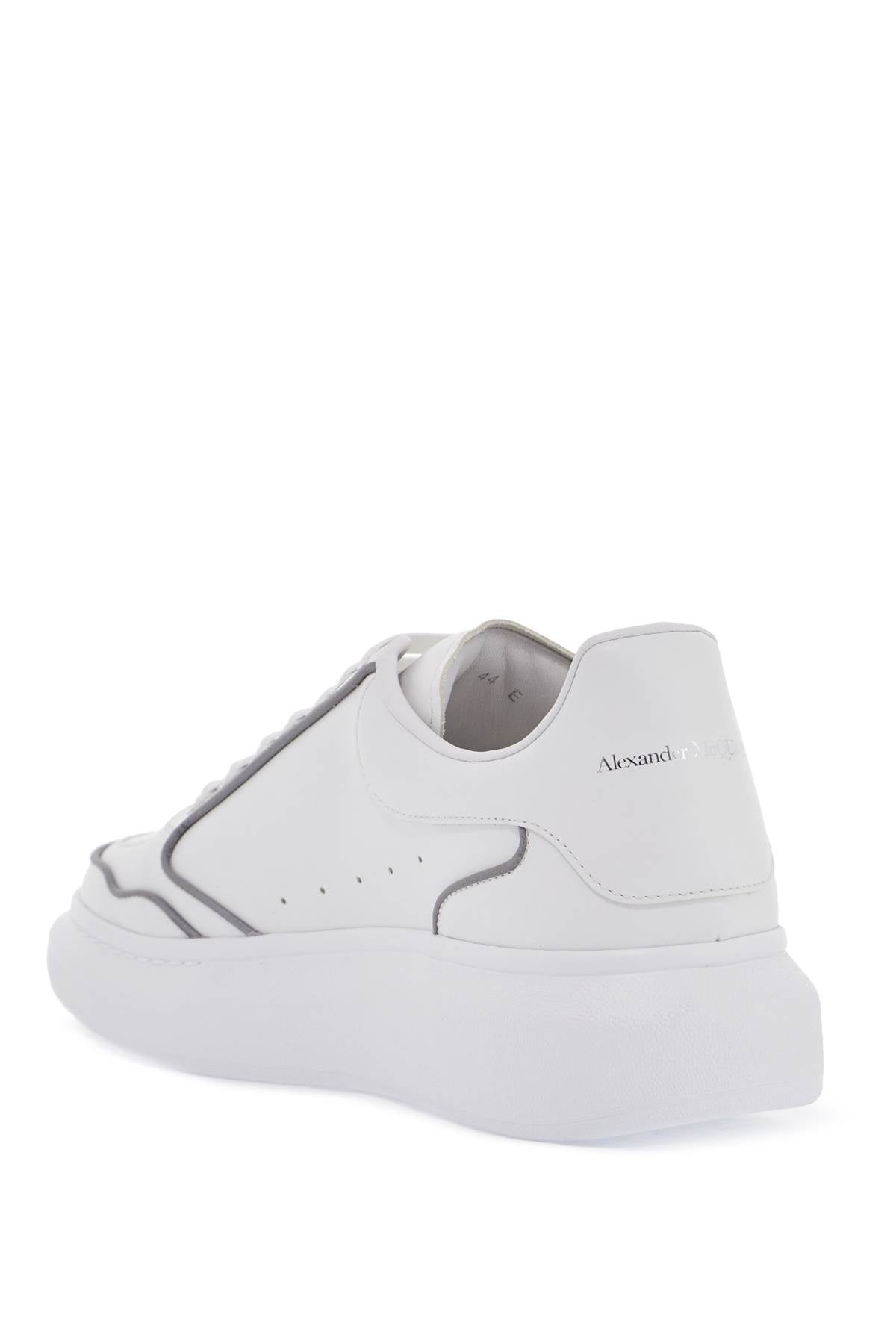 Alexander McQueen Oversized Leather Sneakers with Reflective Piping image 2