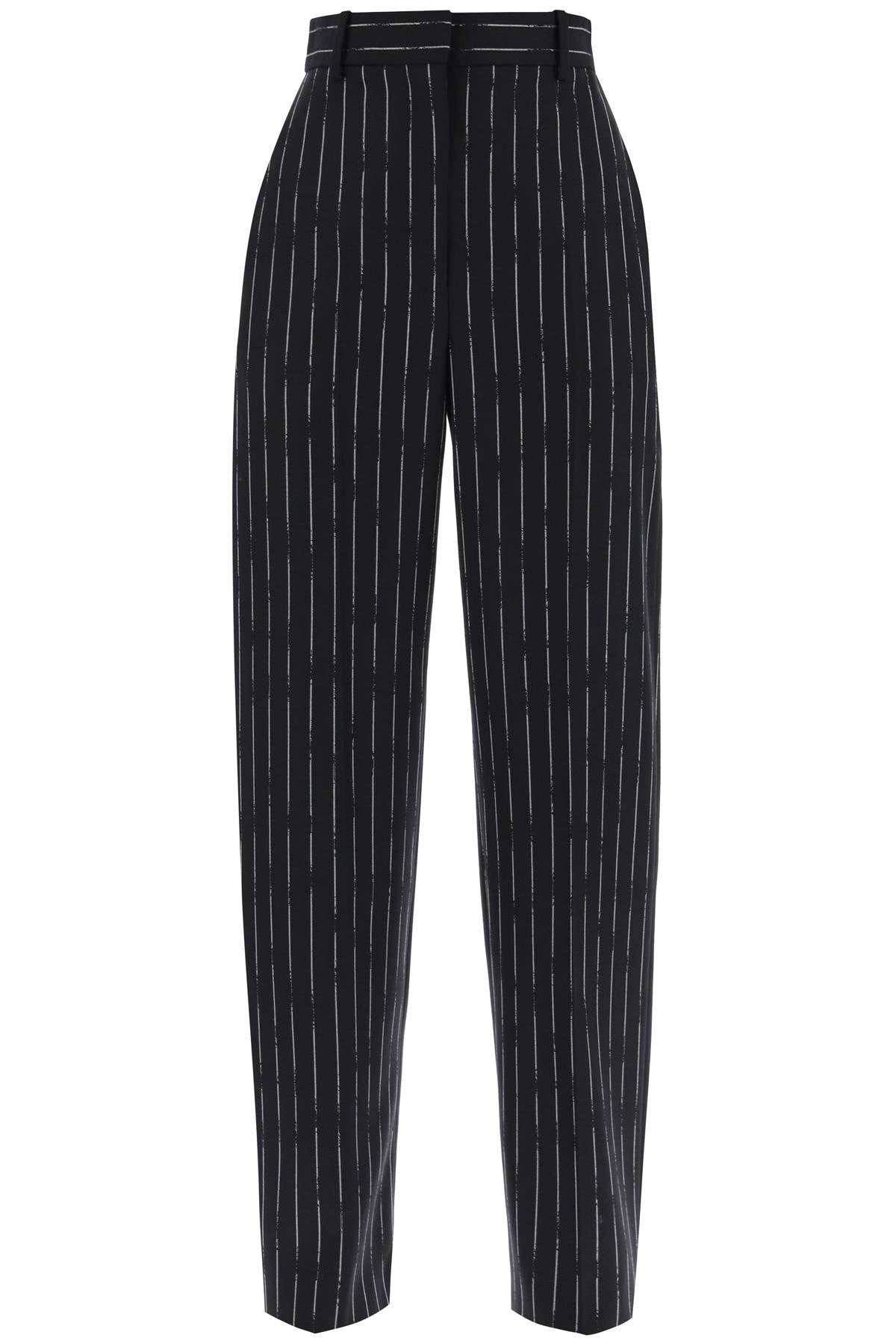 Alexander McQueen Broken Pinstripe Straight Leg Trousers image 0