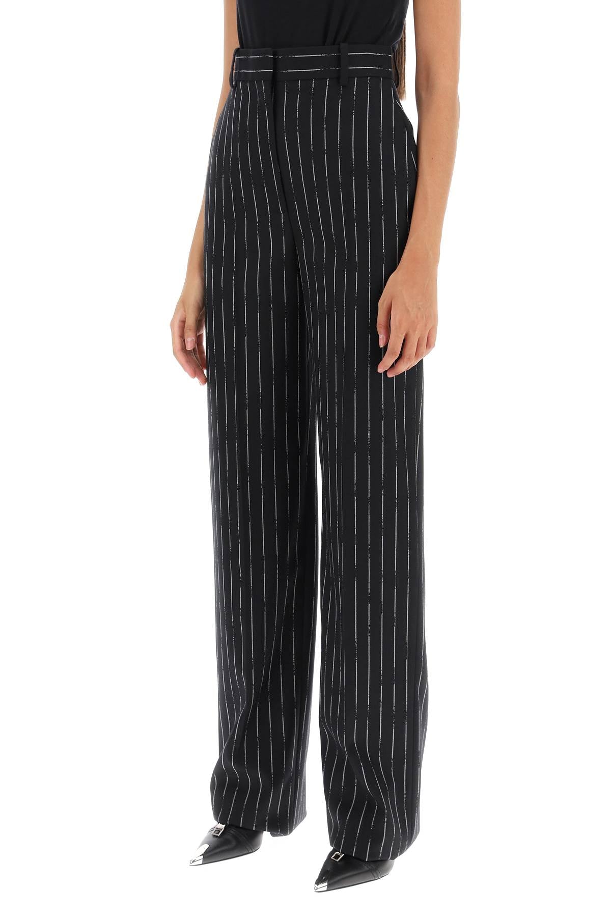 Alexander McQueen Broken Pinstripe Straight Leg Trousers image 3