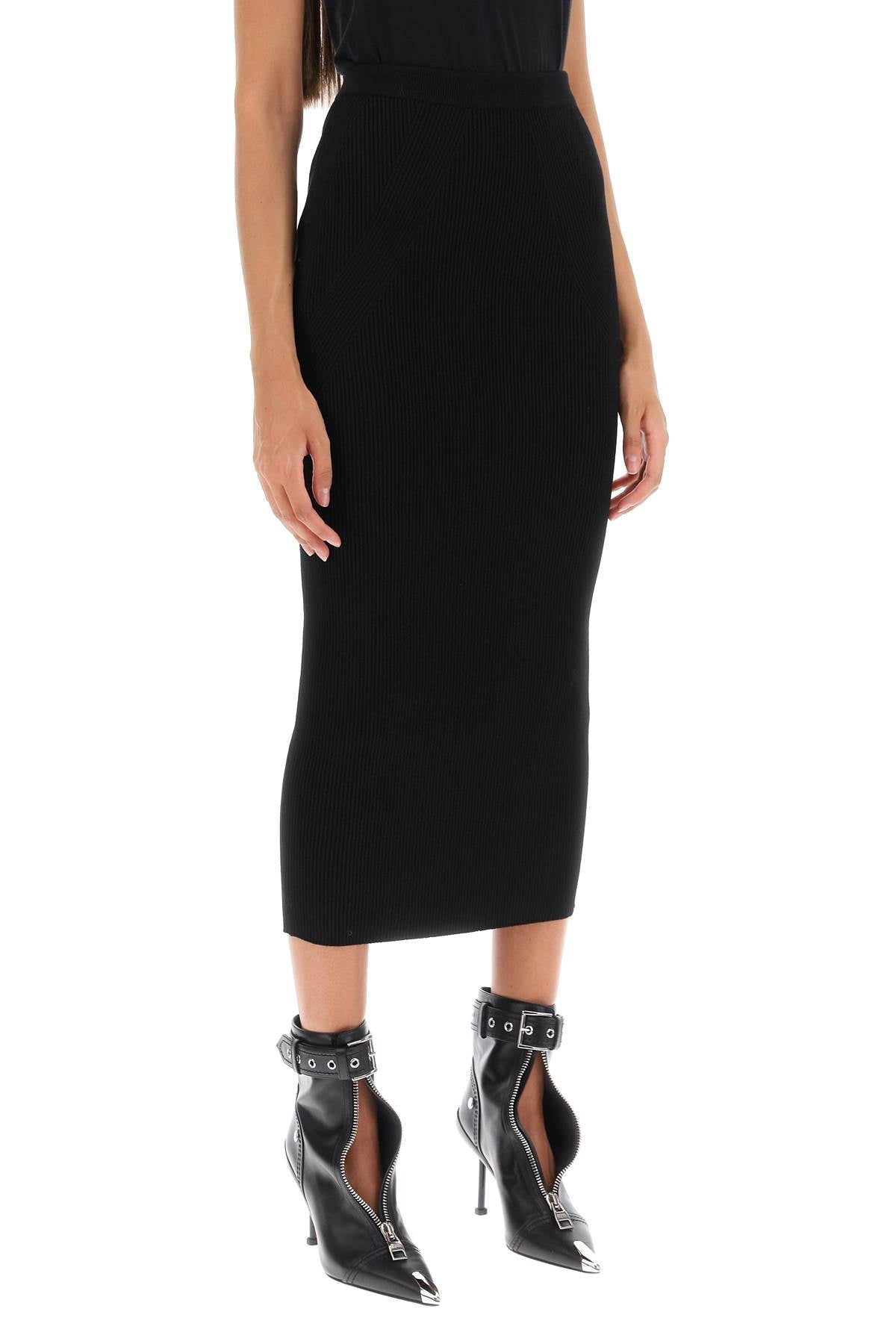 Alexander Mcqueen ribbed-knit pencil skirt image 1