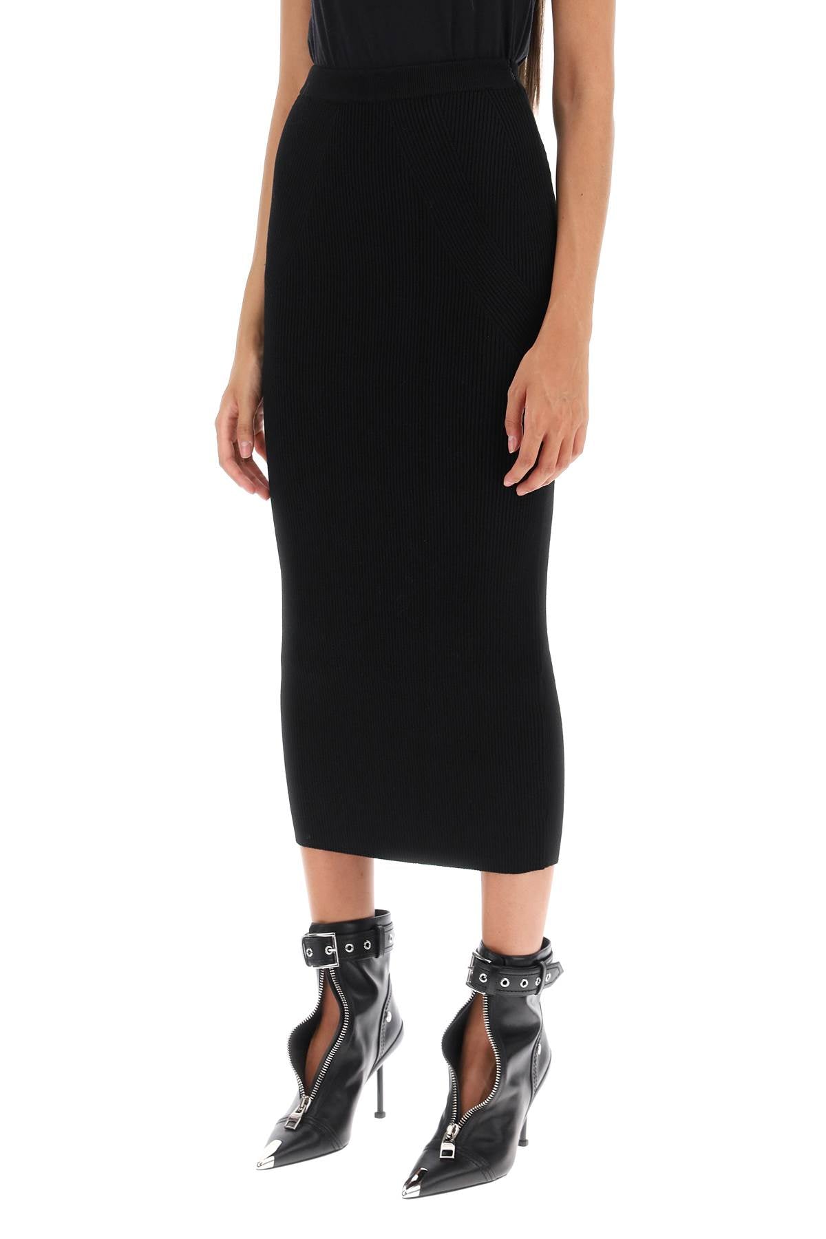 Alexander Mcqueen ribbed-knit pencil skirt image 3