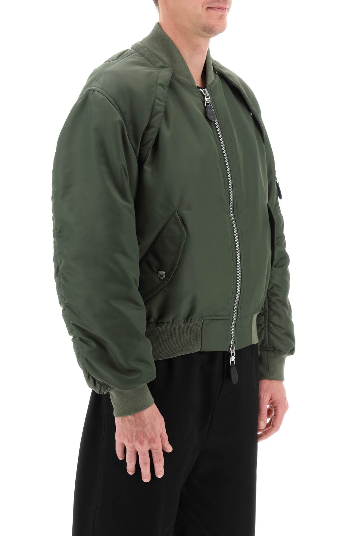 Alexander Mcqueen convertible bomber jacket in nylon satin image 1