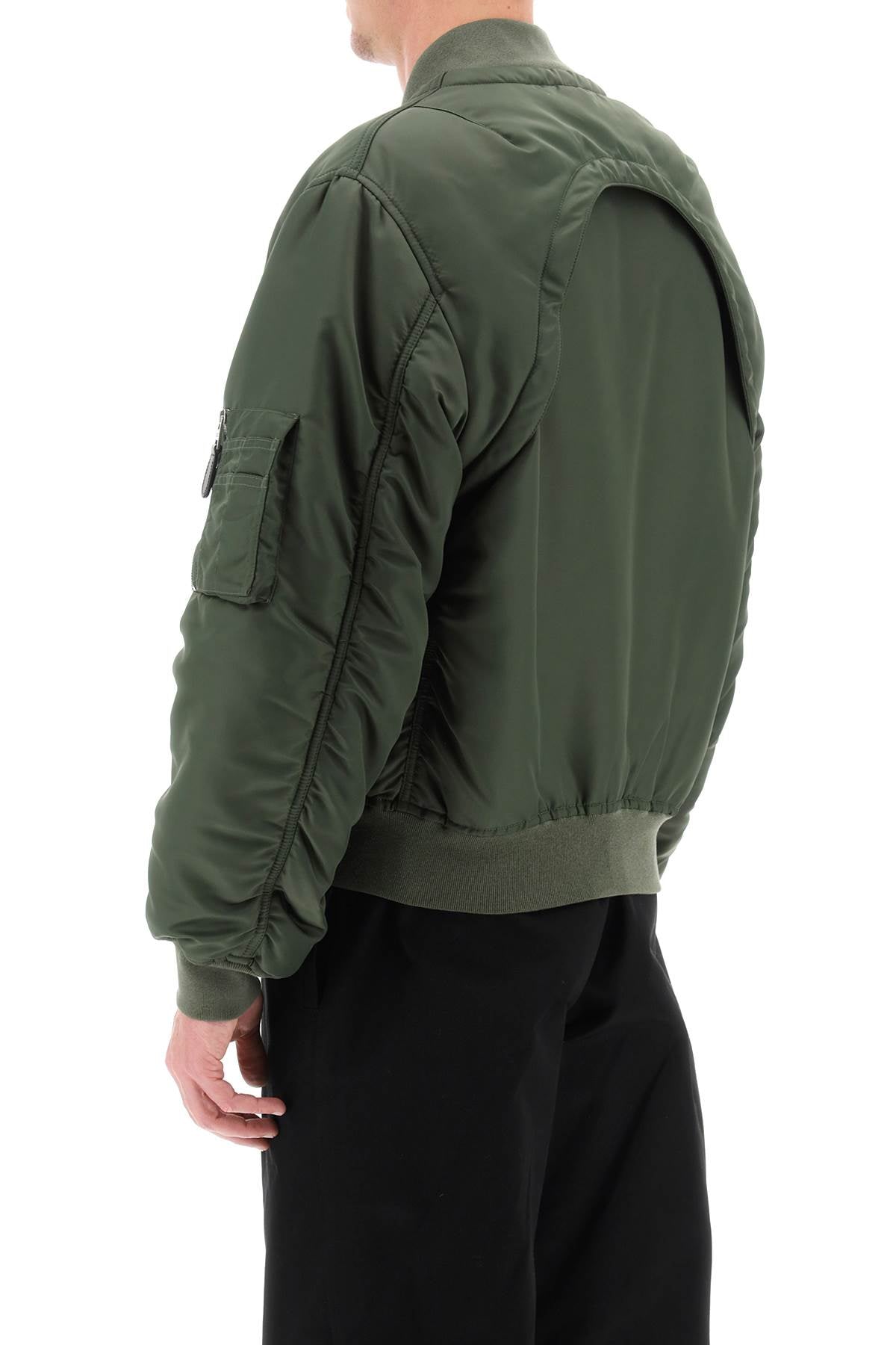 Alexander Mcqueen convertible bomber jacket in nylon satin image 2