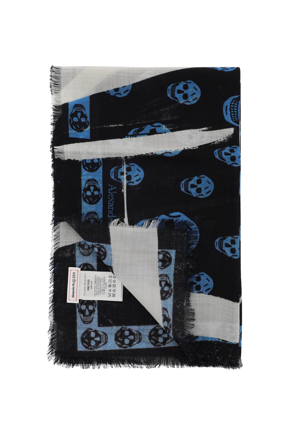 Alexander McQueen Slashed Skull Wool Scarf - 104x120cm image 1