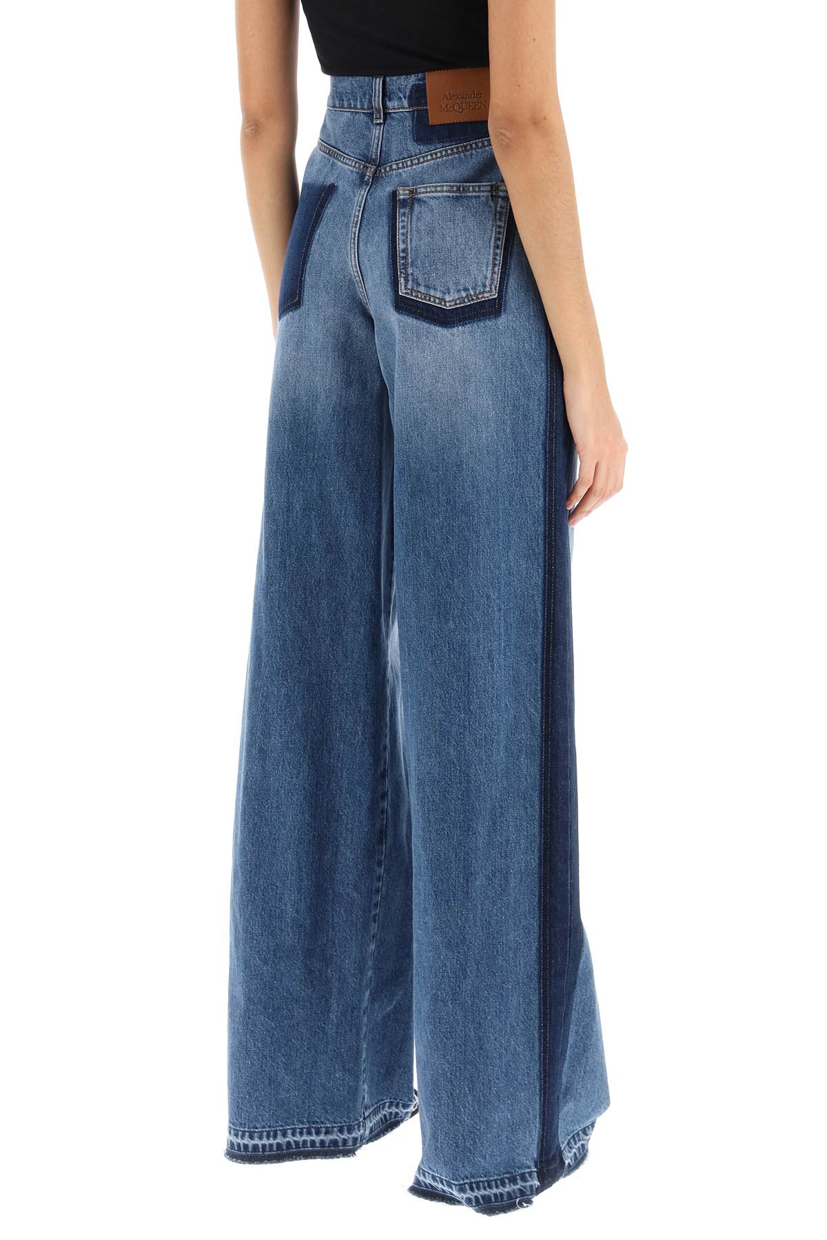 Alexander Mcqueen wide leg jeans with contrasting details image 2