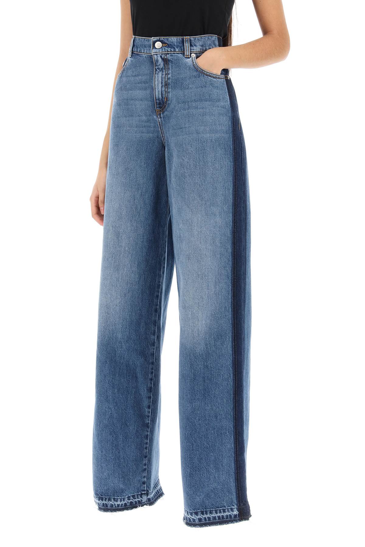 Alexander Mcqueen wide leg jeans with contrasting details image 3