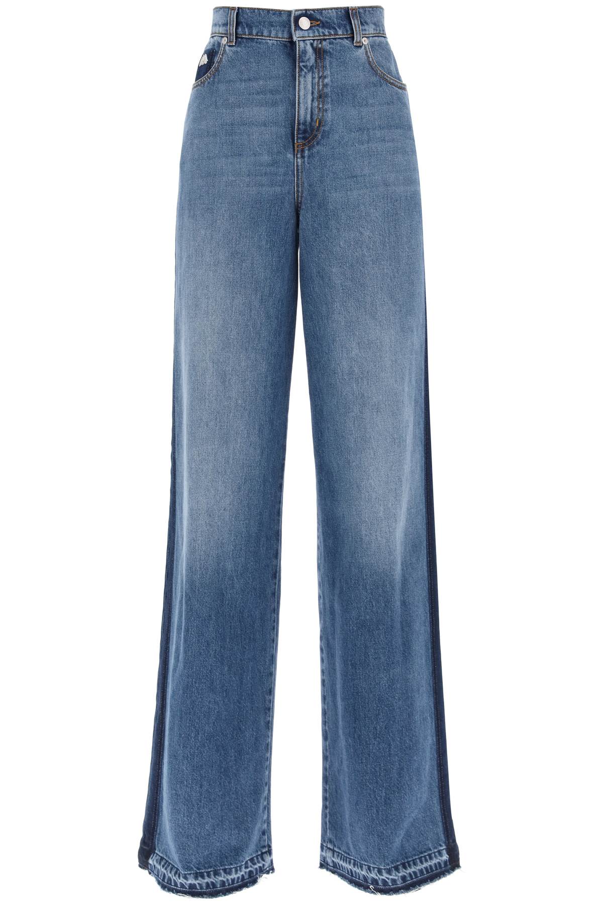 Alexander Mcqueen wide leg jeans with contrasting details image 0