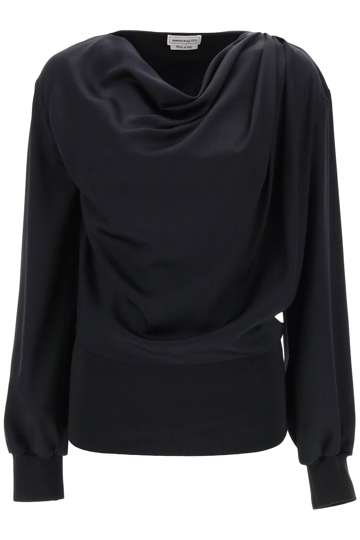 Alexander Mcqueen draped blouse in satin image 0