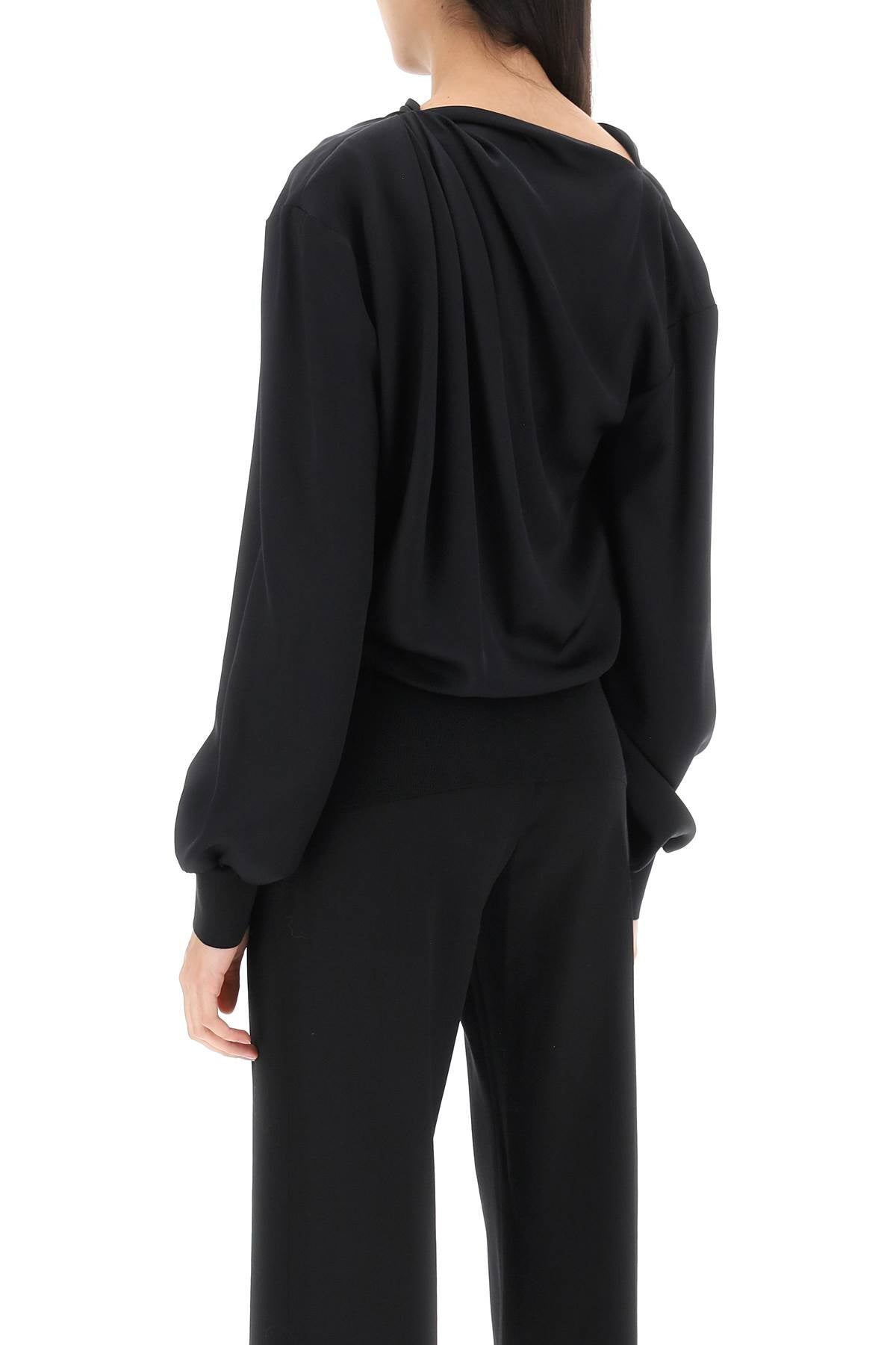 Alexander Mcqueen draped blouse in satin image 2