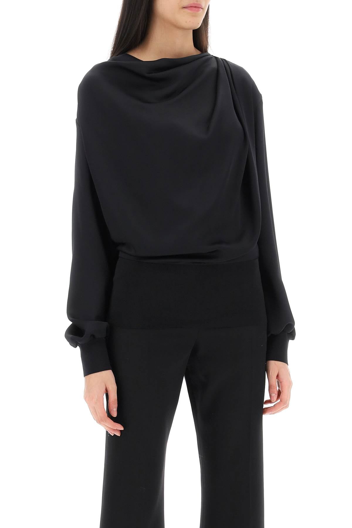 Alexander Mcqueen draped blouse in satin image 1