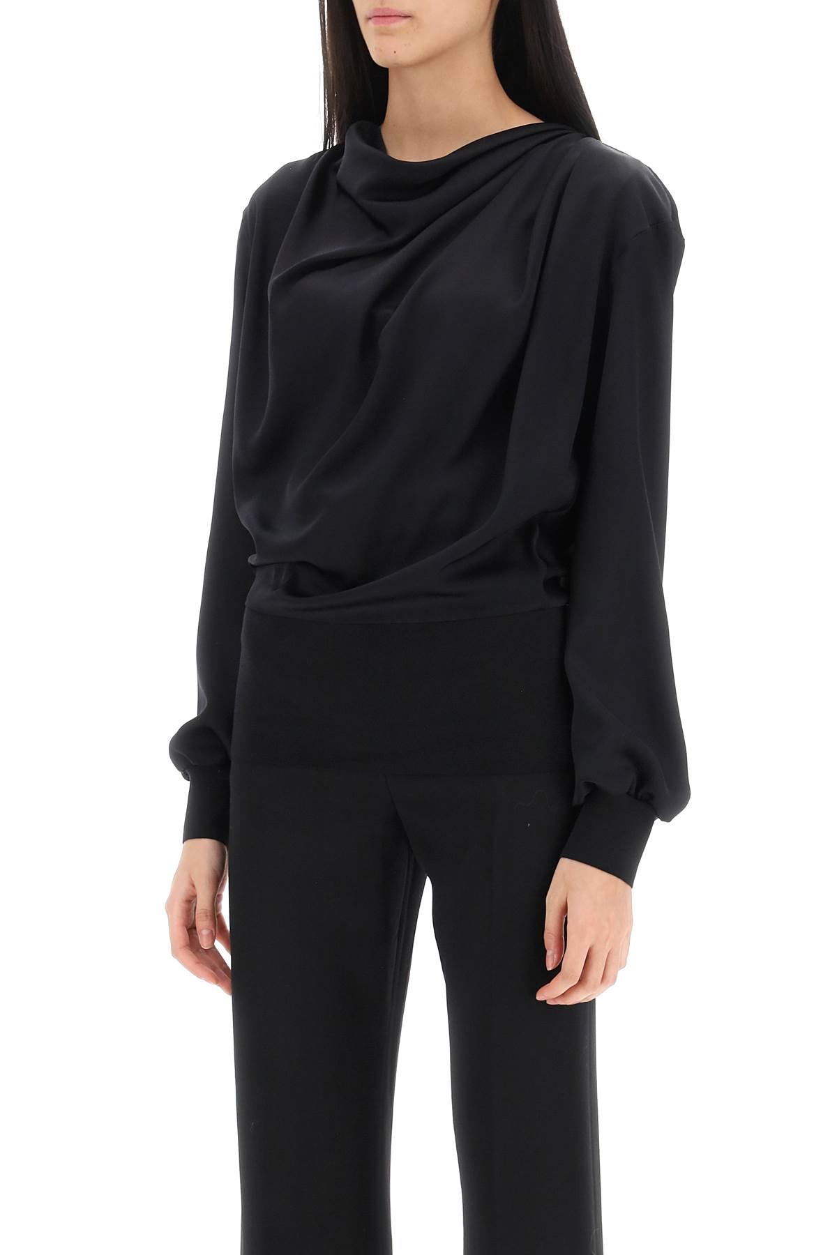 Alexander Mcqueen draped blouse in satin image 3