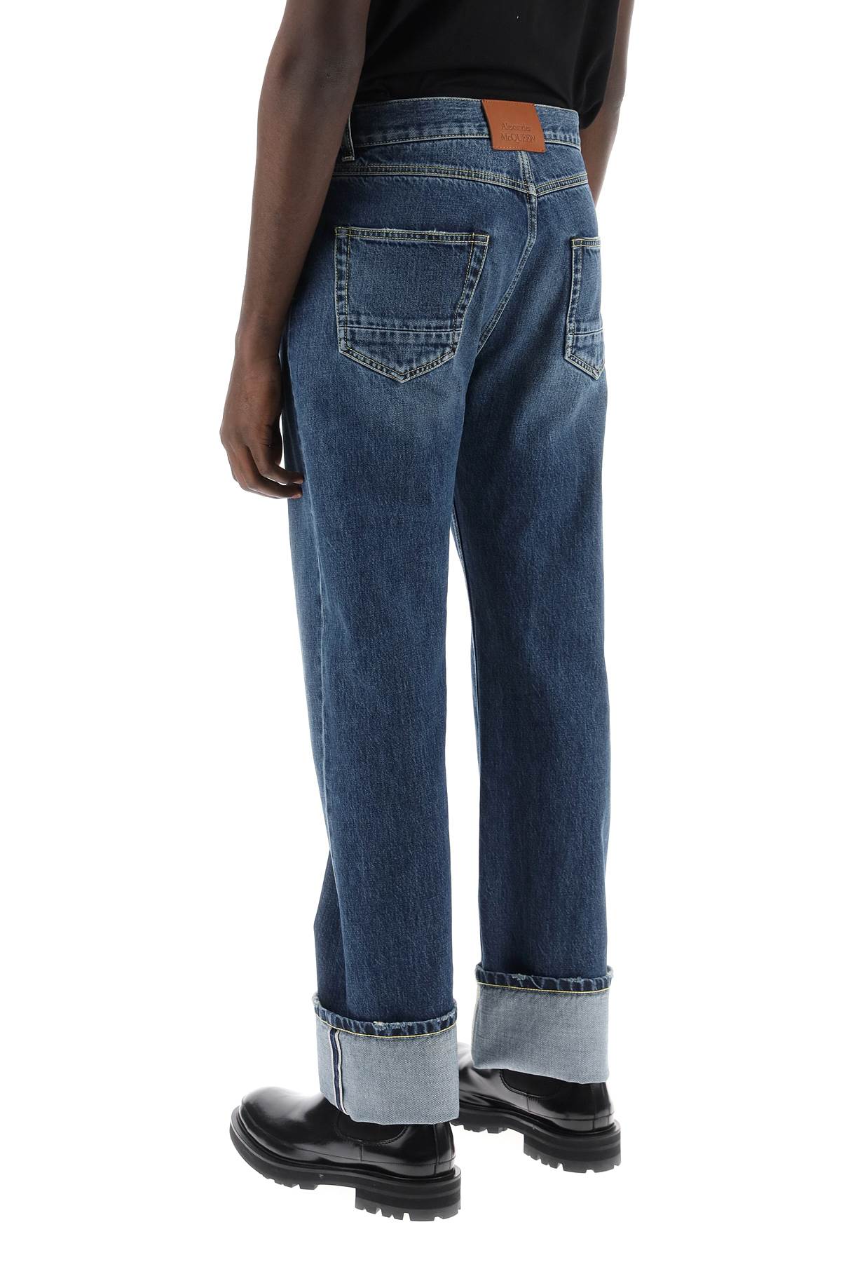 Alexander Mcqueen straight fit jeans in selvedge denim image 2