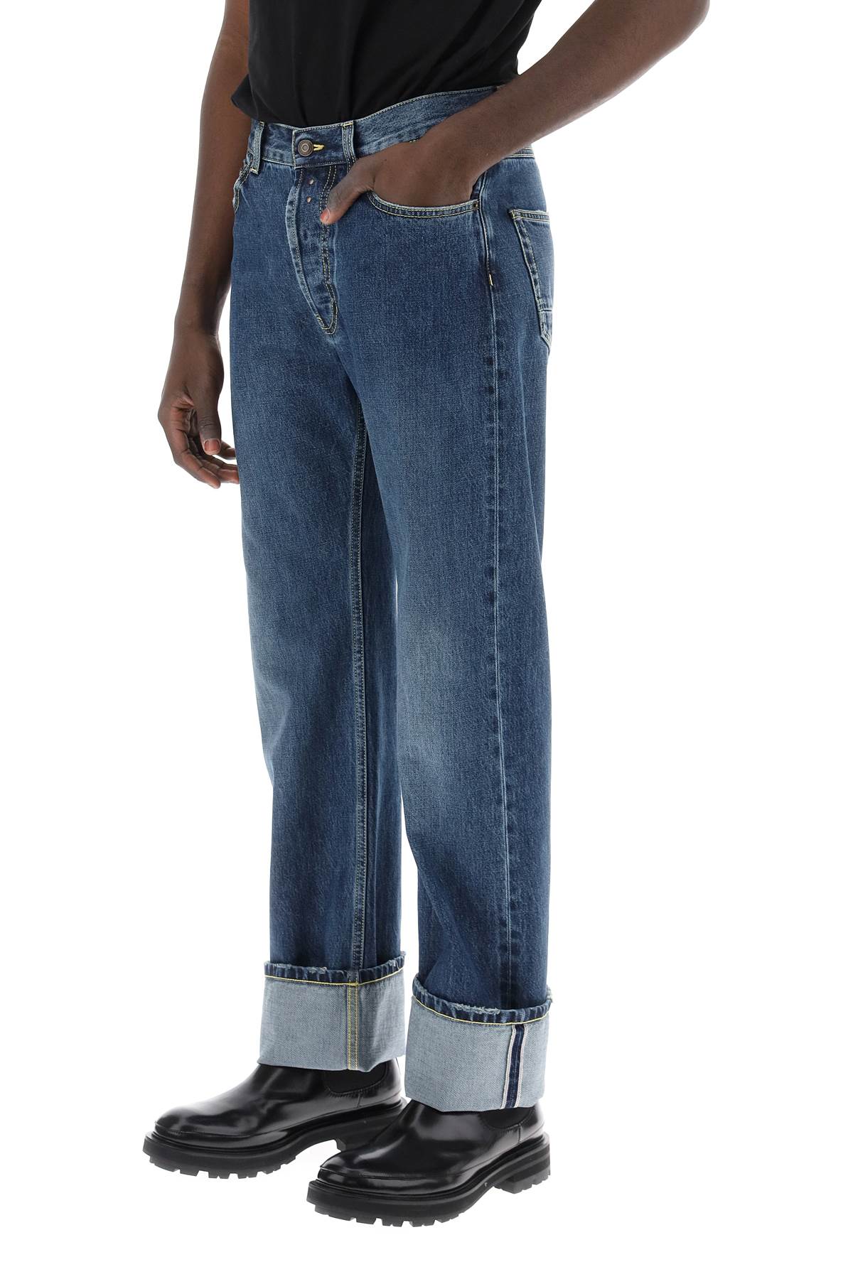 Alexander Mcqueen straight fit jeans in selvedge denim image 3