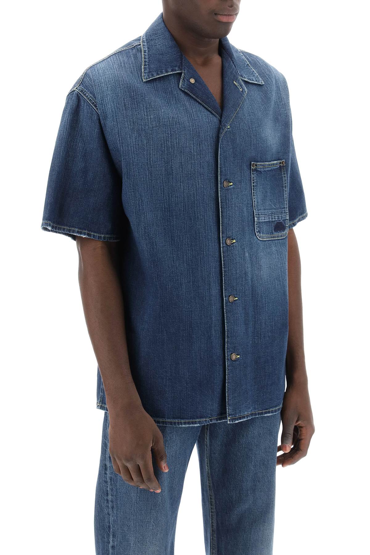 Alexander Mcqueen organic denim short sleeve shirt image 1