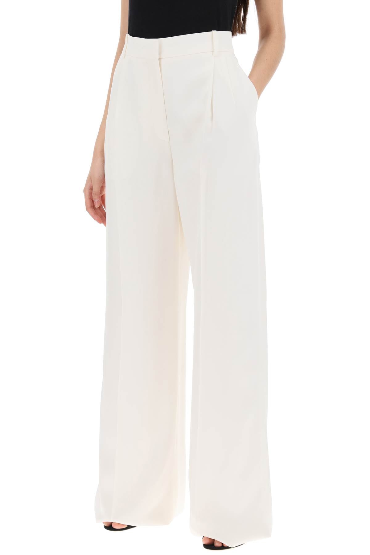 Alexander Mcqueen double pleated palazzo pants with image 2