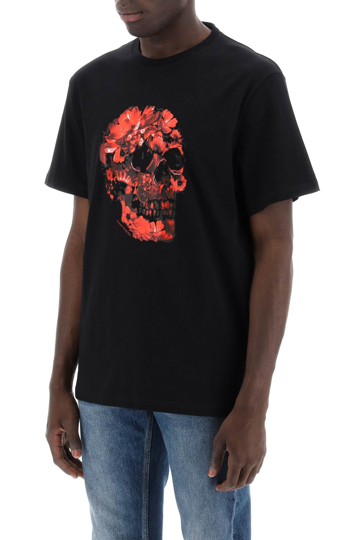 Alexander Mcqueen wax flower skull printed t-shirt image 3