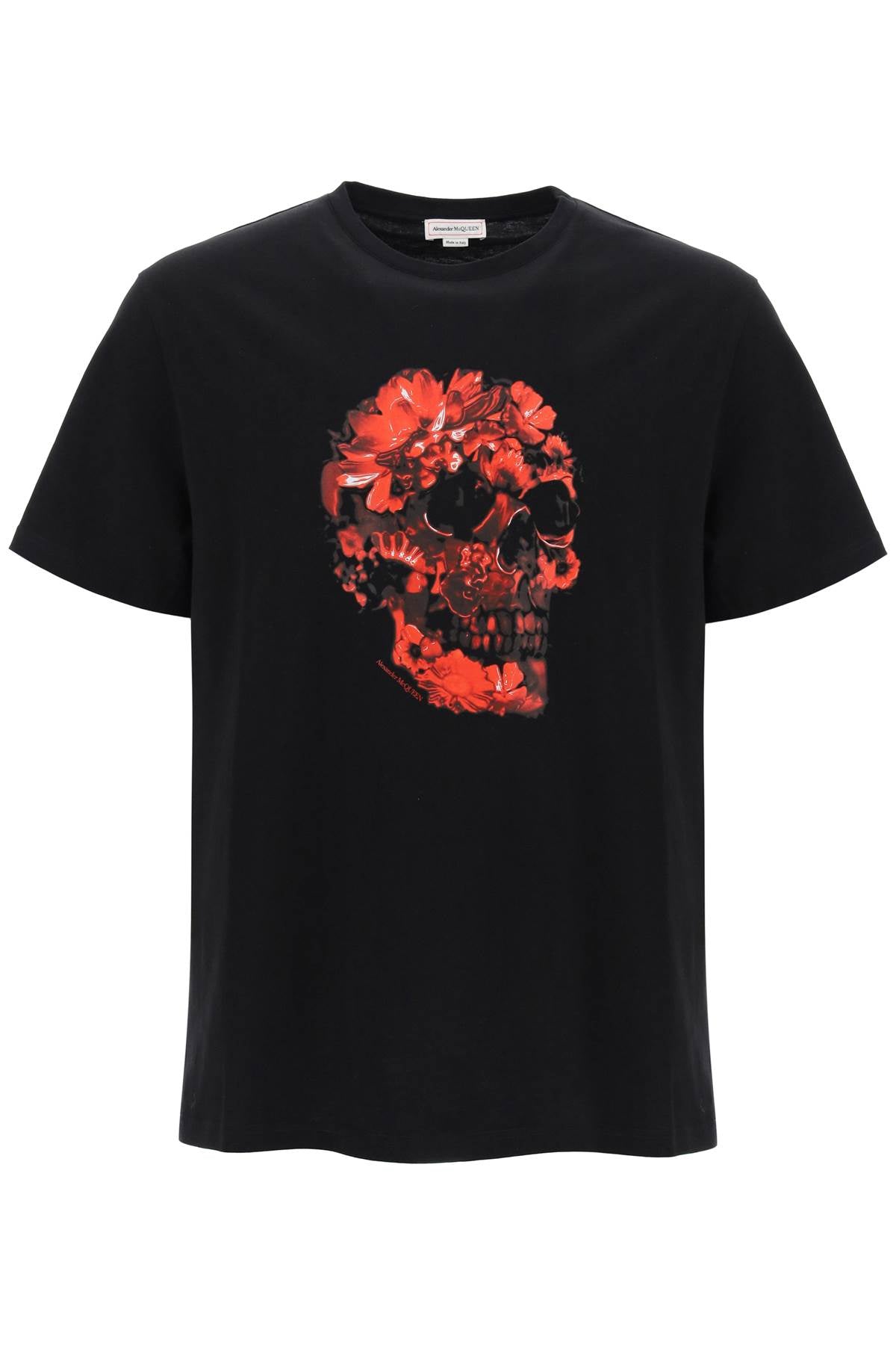 Alexander Mcqueen wax flower skull printed t-shirt image 0