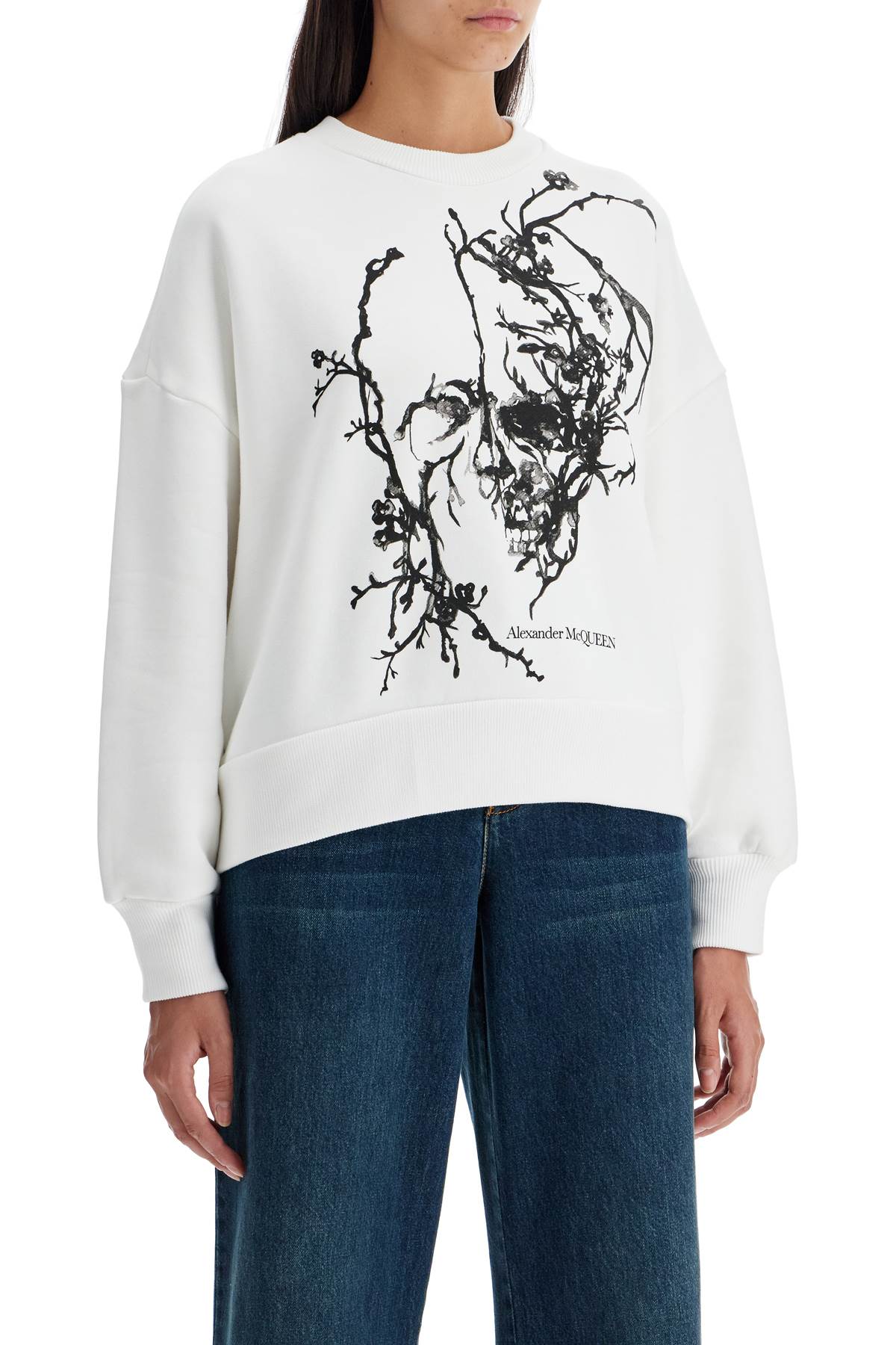 Alexander Mcqueen boxy cherry blossom skull sweat image 1