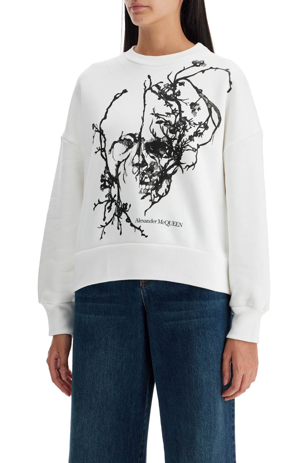 Alexander Mcqueen boxy cherry blossom skull sweat image 3