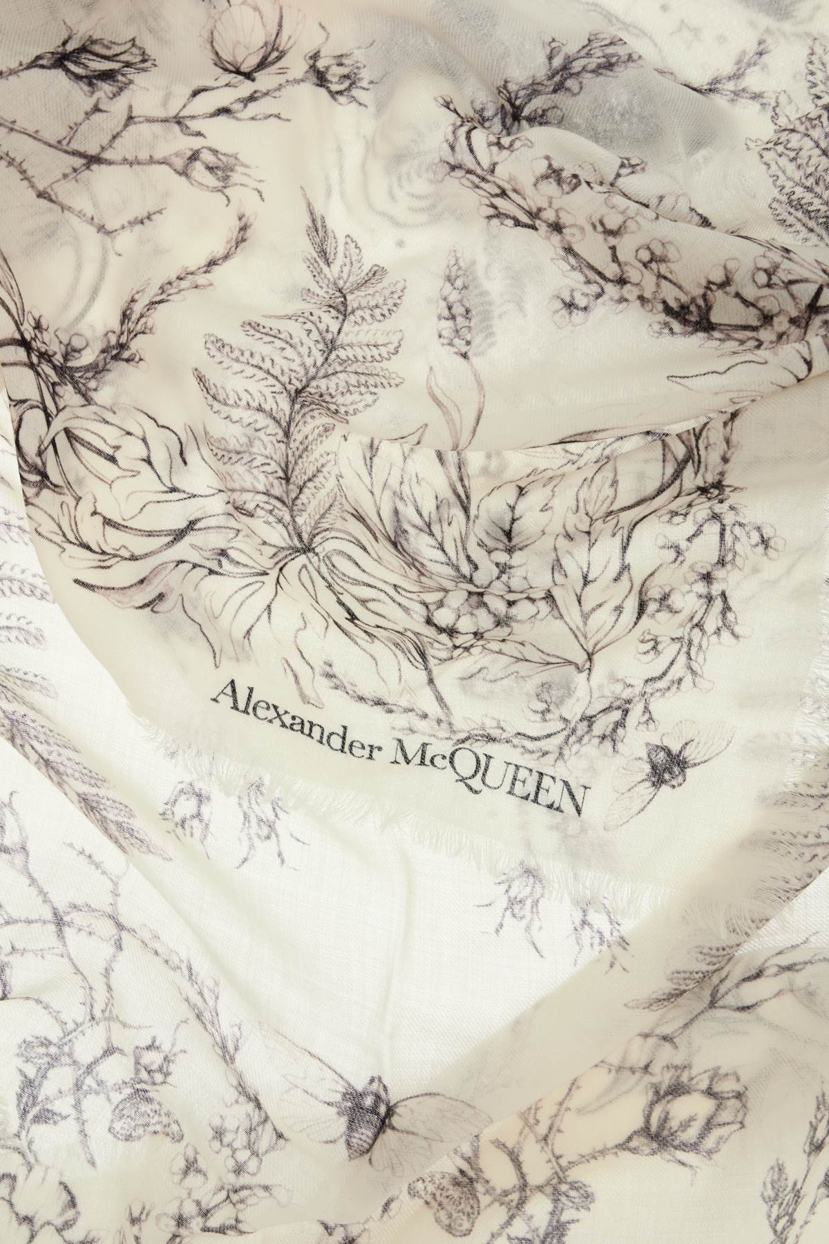 Alexander McQueen Botanical Print Wool Stole image 2