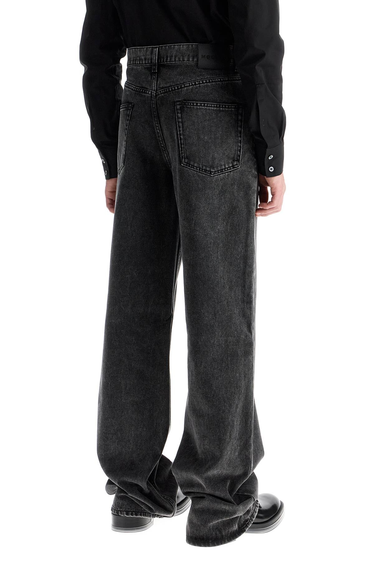 Alexander McQueen Low-Waist Baggy Jeans in Black Washed Denim image 2