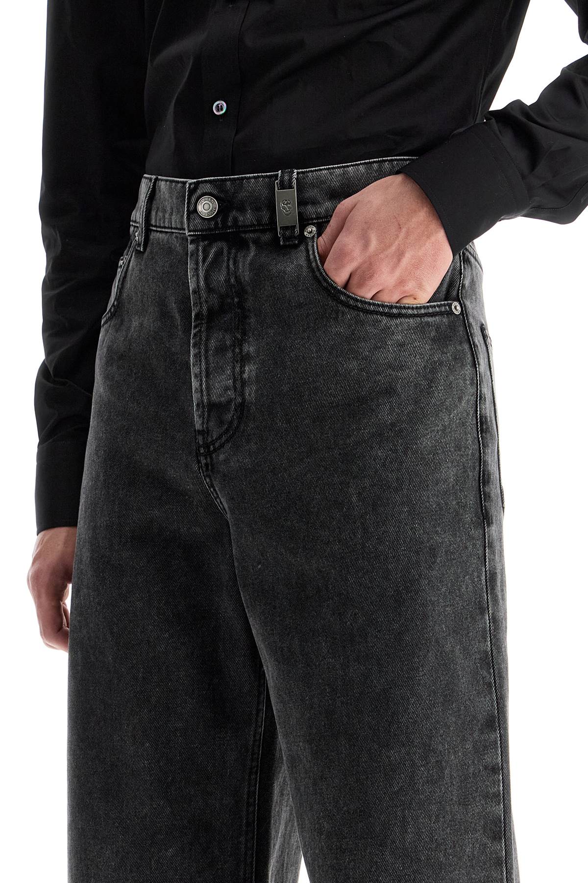 Alexander McQueen Low-Waist Baggy Jeans in Black Washed Denim image 3