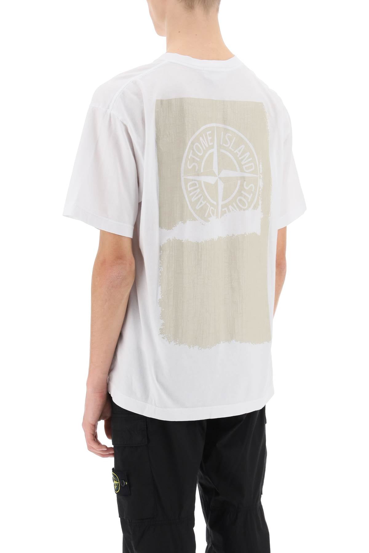 Stone Island Garment-Dyed Cotton Jersey T-Shirt with Lived-In Compass Print image 2