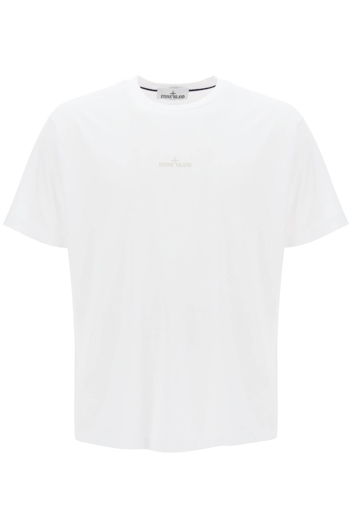 Stone Island Garment-Dyed Cotton Jersey T-Shirt with Lived-In Compass Print image 0