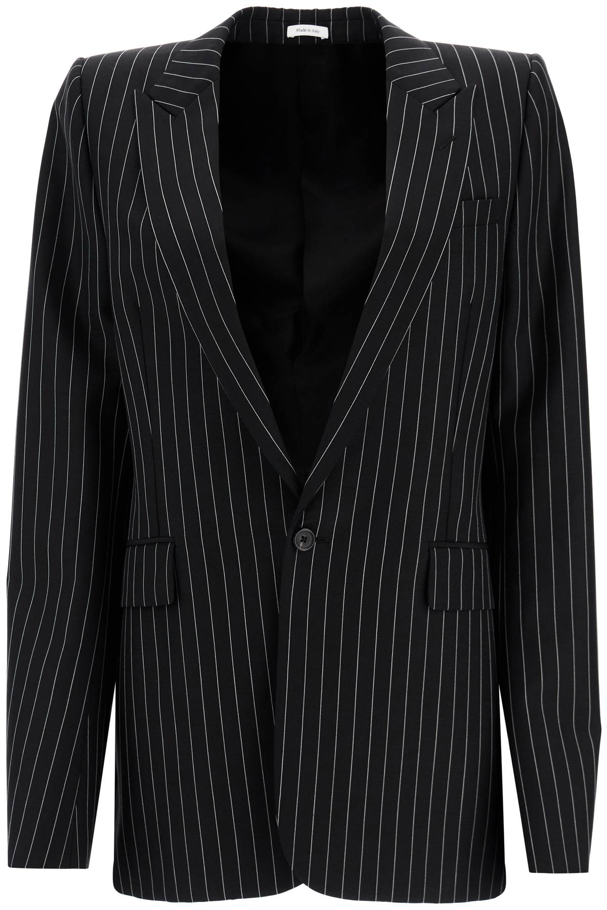 Alexander McQueen Striped Mohair Jacket with Voluminous Shoulders image 0