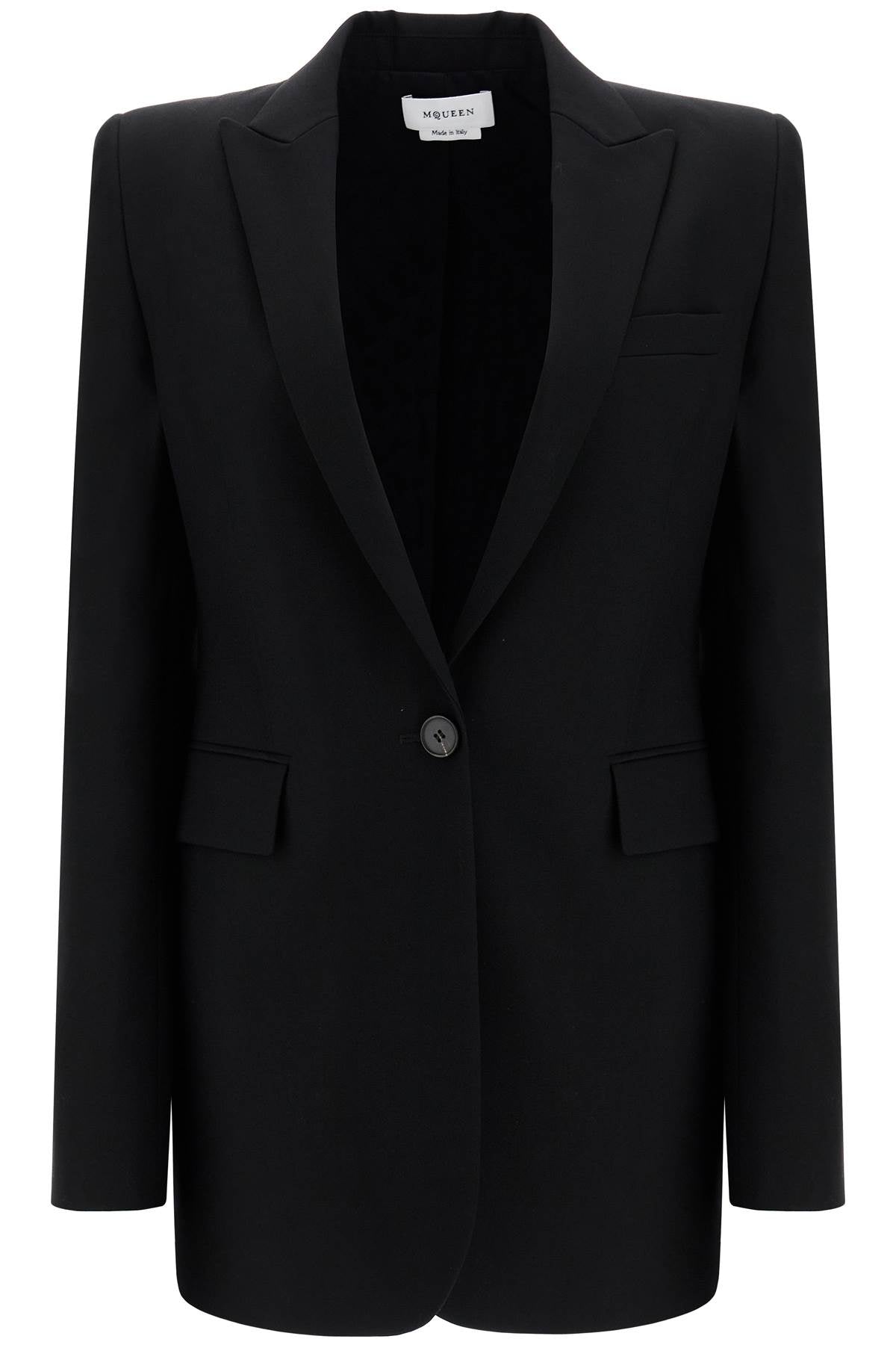 Alexander McQueen Wool Gabardine Jacket with Chain Detail image 0