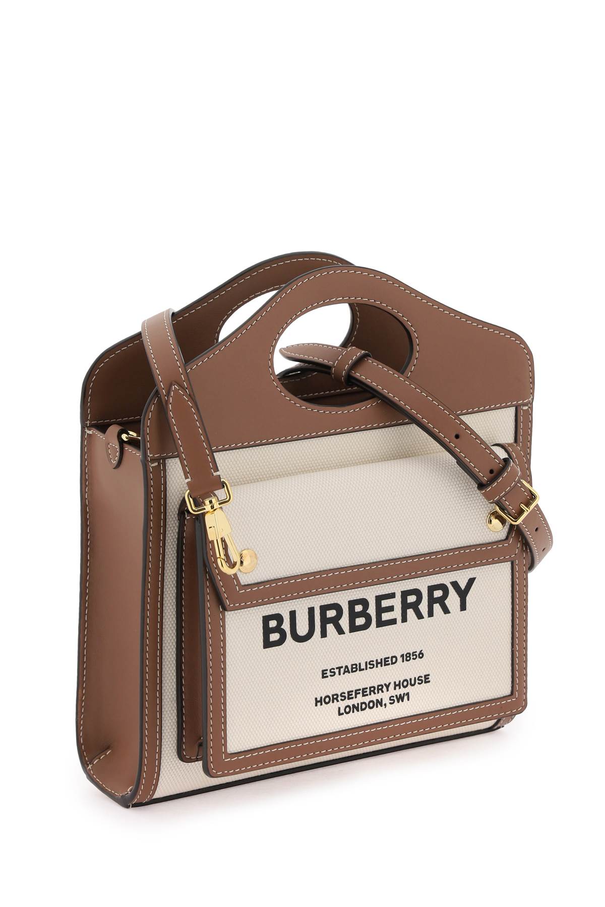 Burberry Mini Pocket Bag - Cotton Canvas with Horseferry Print image 2