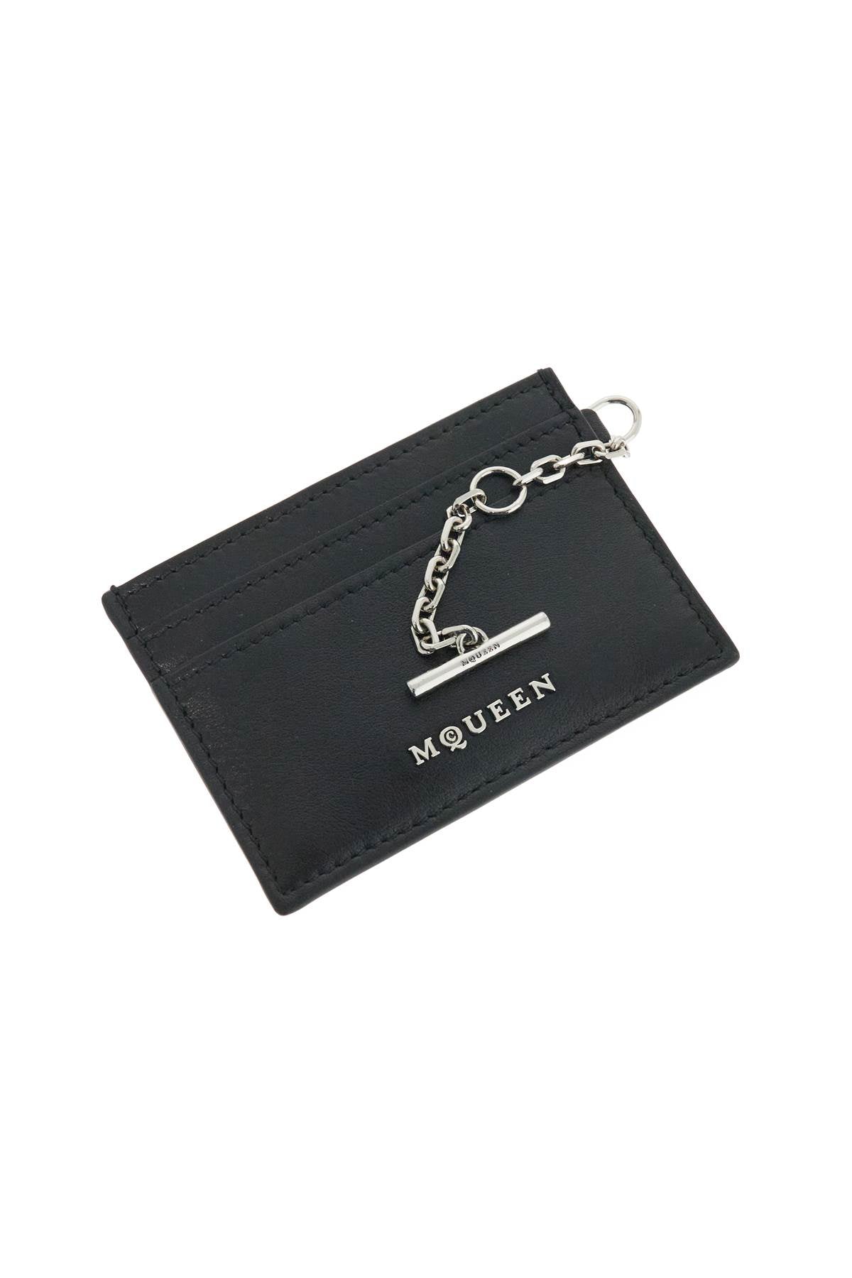 Alexander McQueen Leather Card Holder with Chain Detail image 1