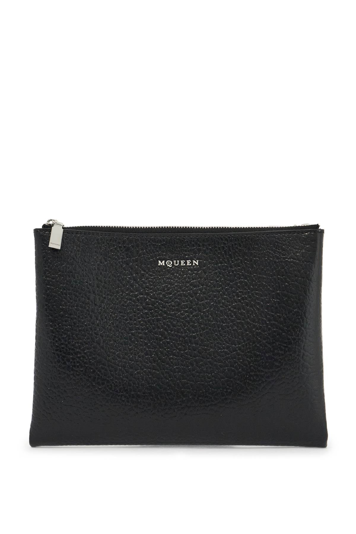 Alexander McQueen Cross-Bar Hammered Leather Pouch image 0