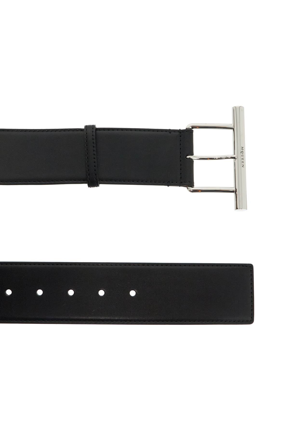 Alexander McQueen Cross-Bar Leather Belt image 1