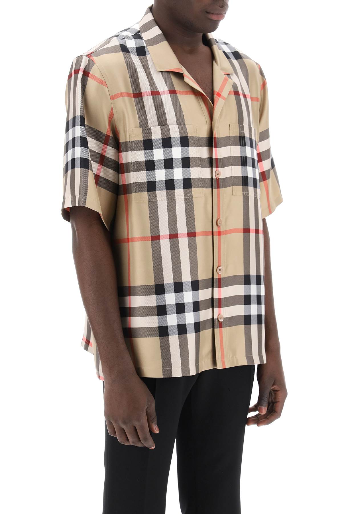 Burberry bowling shirt in tartan silk image 1