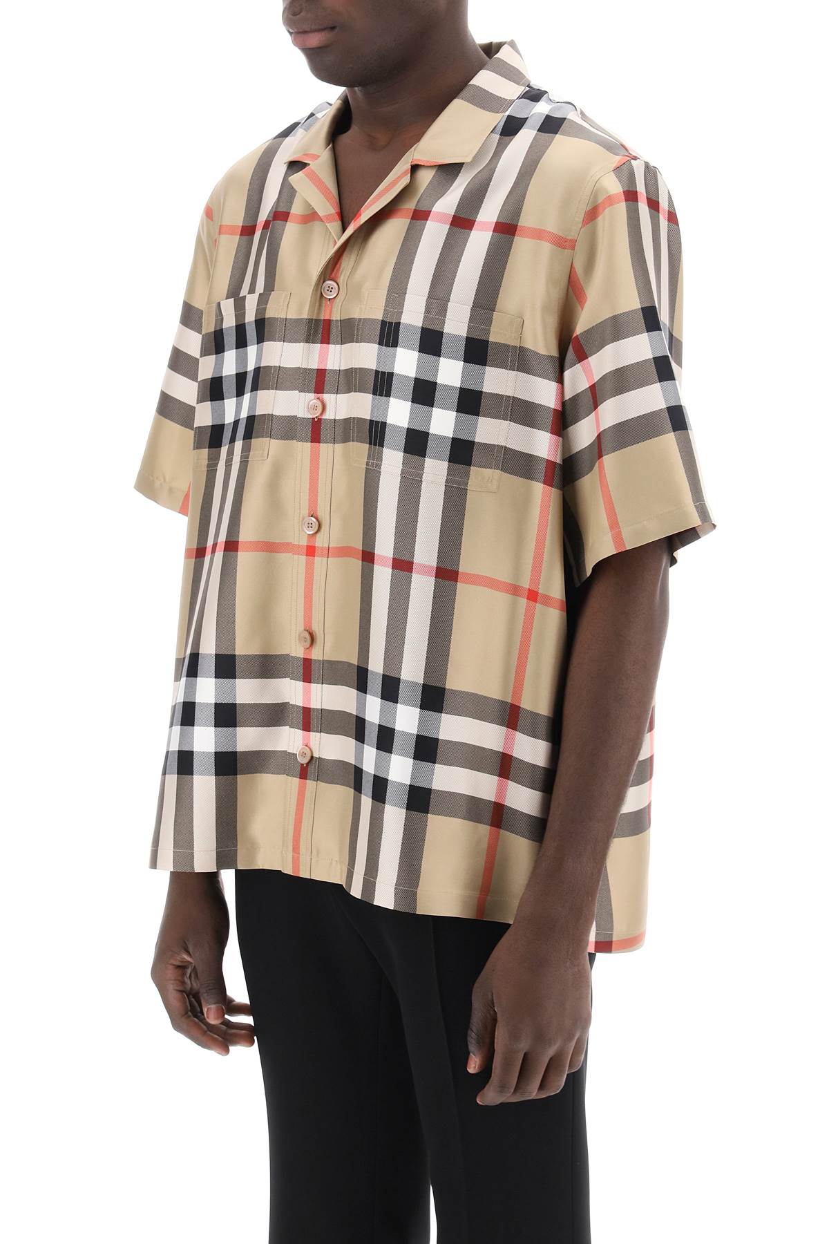 Burberry bowling shirt in tartan silk image 3