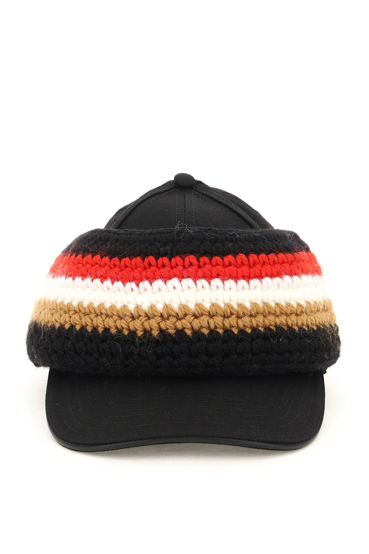 Burberry Cotton Twill Baseball Cap with Knit Headband image 0