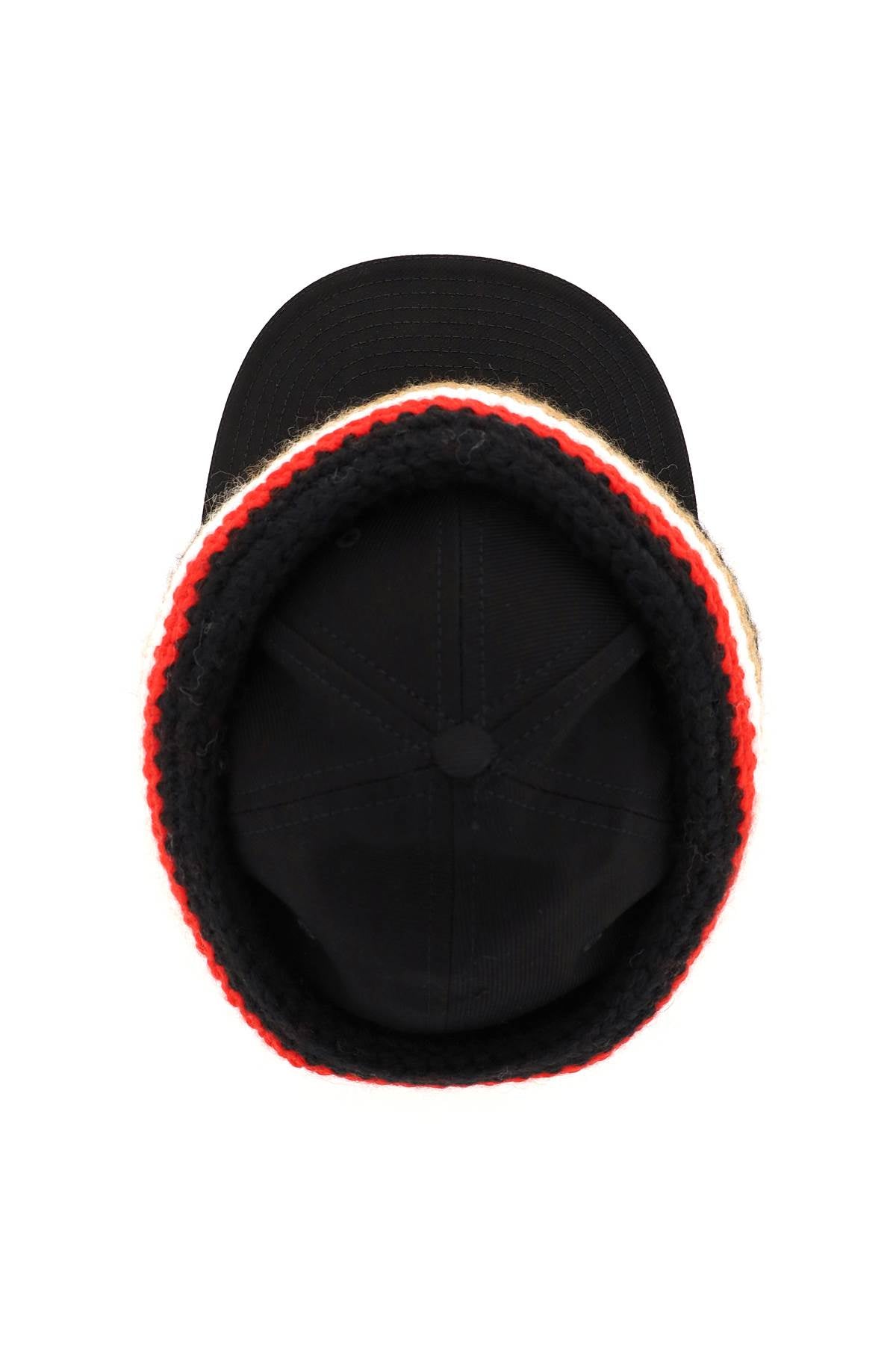 Burberry Cotton Twill Baseball Cap with Knit Headband image 1