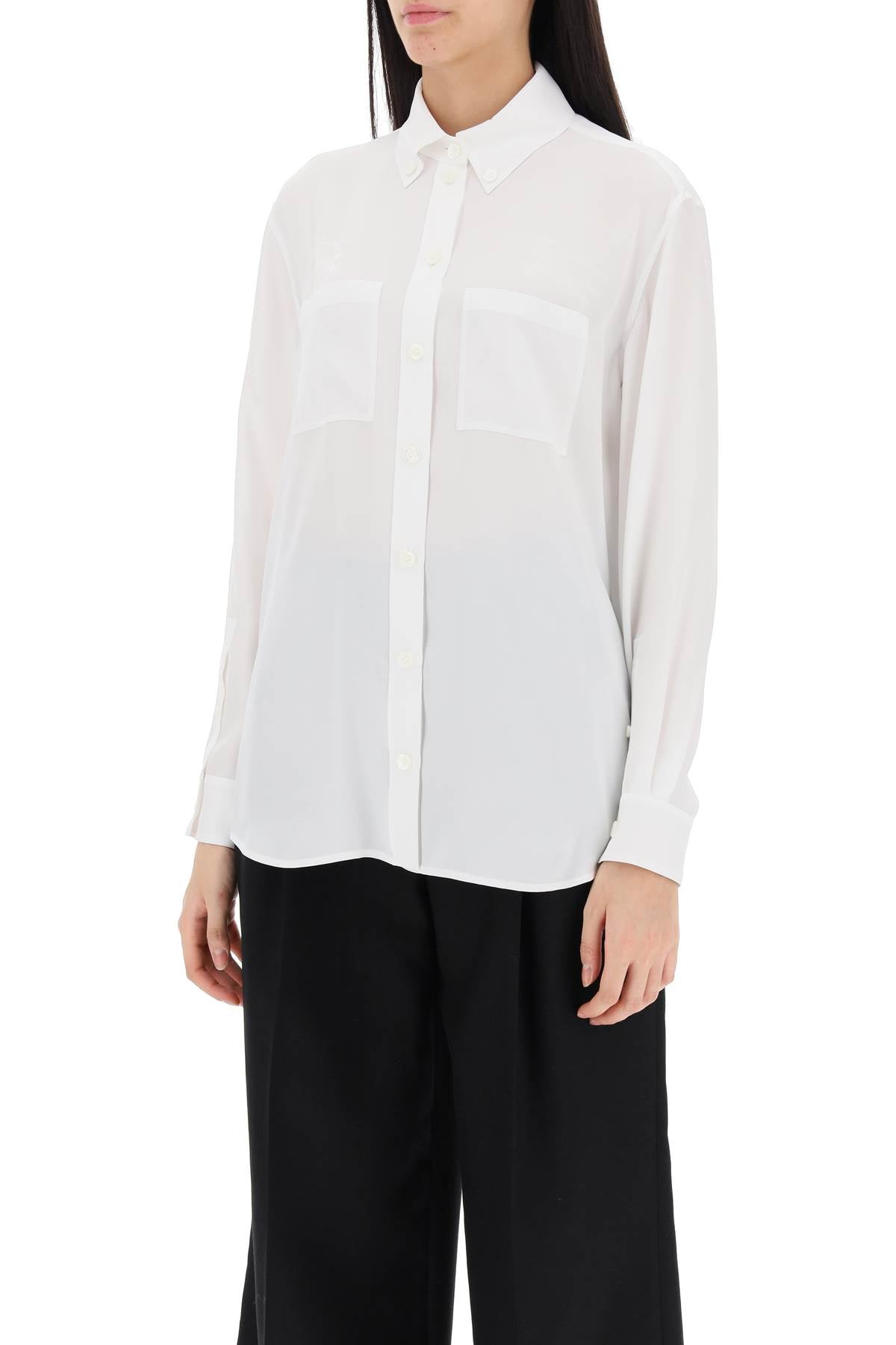 Burberry Ivana Silk Twill Shirt with EKD Pattern image 3