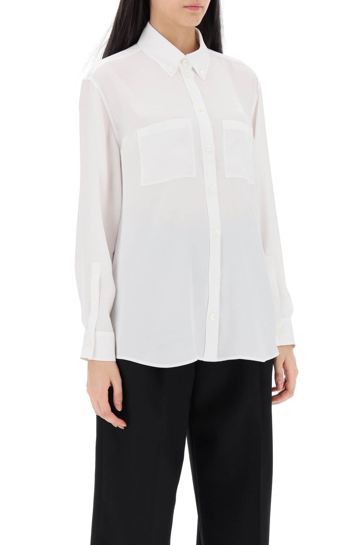 Burberry Ivana Silk Twill Shirt with EKD Pattern image 1