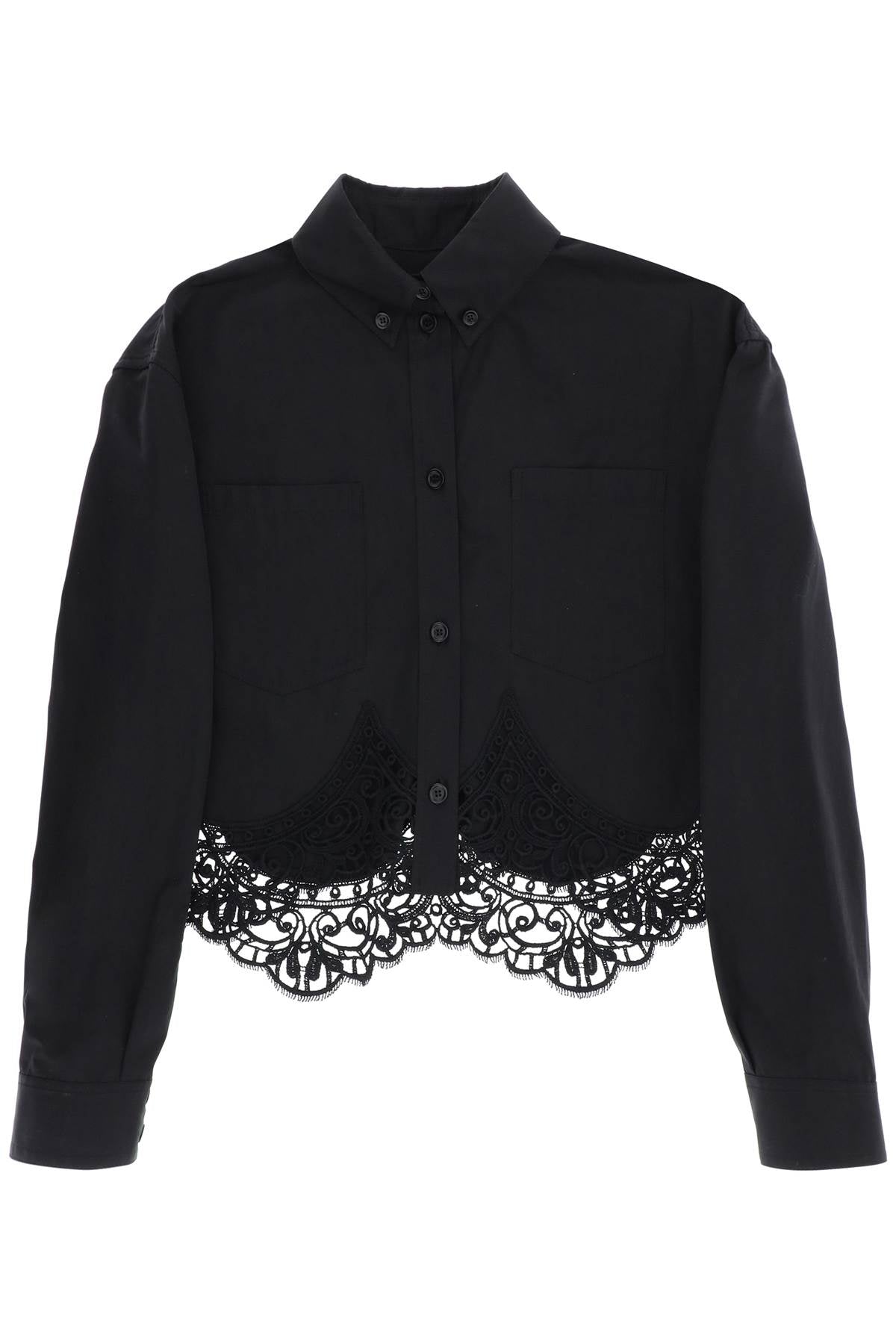 Burberry cropped shirt with macrame lace insert image 0